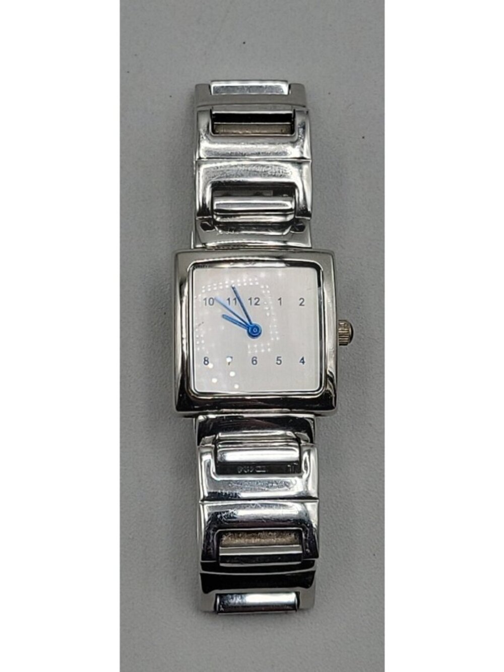 Vintage Android USA OKO Designs Square Silver Tone Women's Watch 22mm 6.5" 1990s - Picture 10 of 16